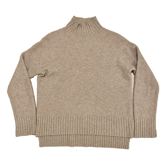 Everlane Cashmere Stroopwafel Honeycomb Turtleneck Sweater XS Oatmeal Luxury - Picture 5 of 11